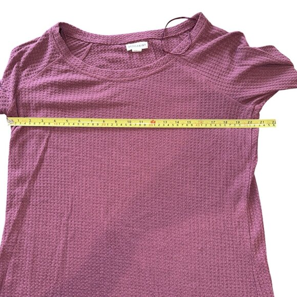 Artisan NY Womens Burgundy Waffle Knit Tunic With Crochet Sleeve Accents size XL - Picture 10 of 11